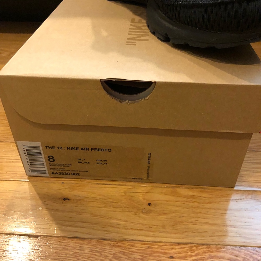 NIKE OFF WHITE AIR PRESTO BLACK US SZ 8 AUTHENTIC! - Picture 5 of 7